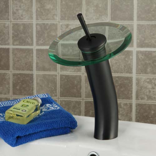 Wovier Waterfall Vessel Faucet, Single Handle Single Hole Bathroom Faucet - w8123-5