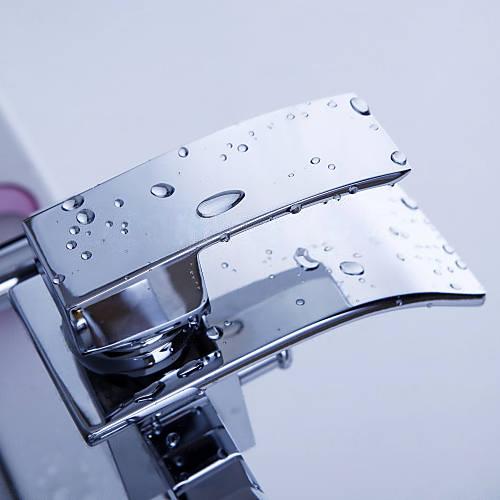 Wovier Waterfall Wall Mounted Waterfall Tub Filler with Hand Shower W8804