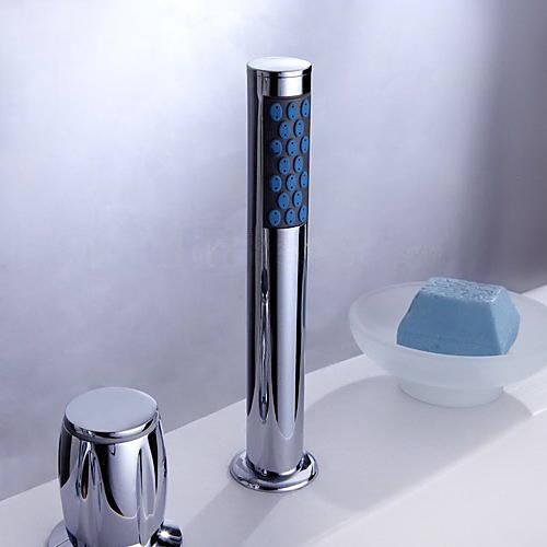 Wovier Bathtub Faucets Set,Three Handles Five Holes with Handheld Sprayer – W8750-6