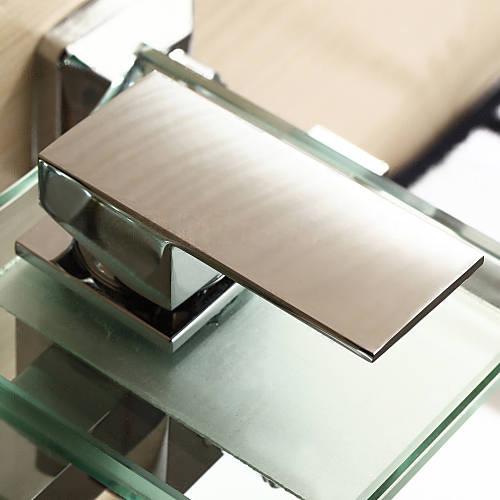 Wovier Waterfall Wall Mounted Waterfall Glass Tub Filler with Hand Shower W8803