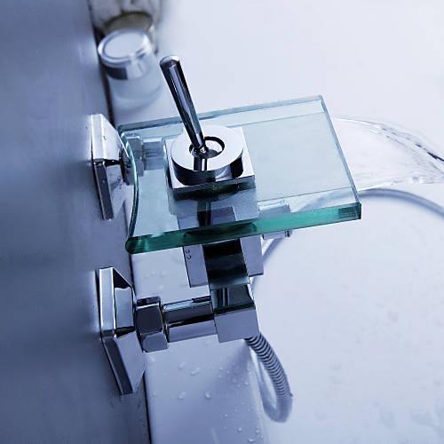 Wovier Wall Mounted Tub Filler with Hand Shower W8801-12