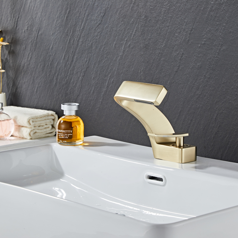 Wovier Waterfall Bathroom Sink Faucet,Single Handle Single Hole Faucet-W8351-22