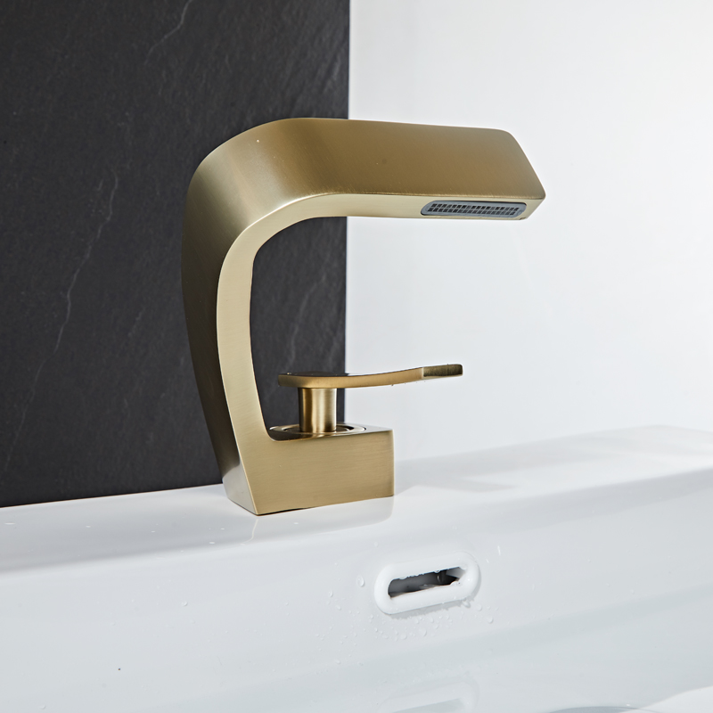 Wovier Waterfall Bathroom Sink Faucet,Single Handle Single Hole Faucet-W8351-26