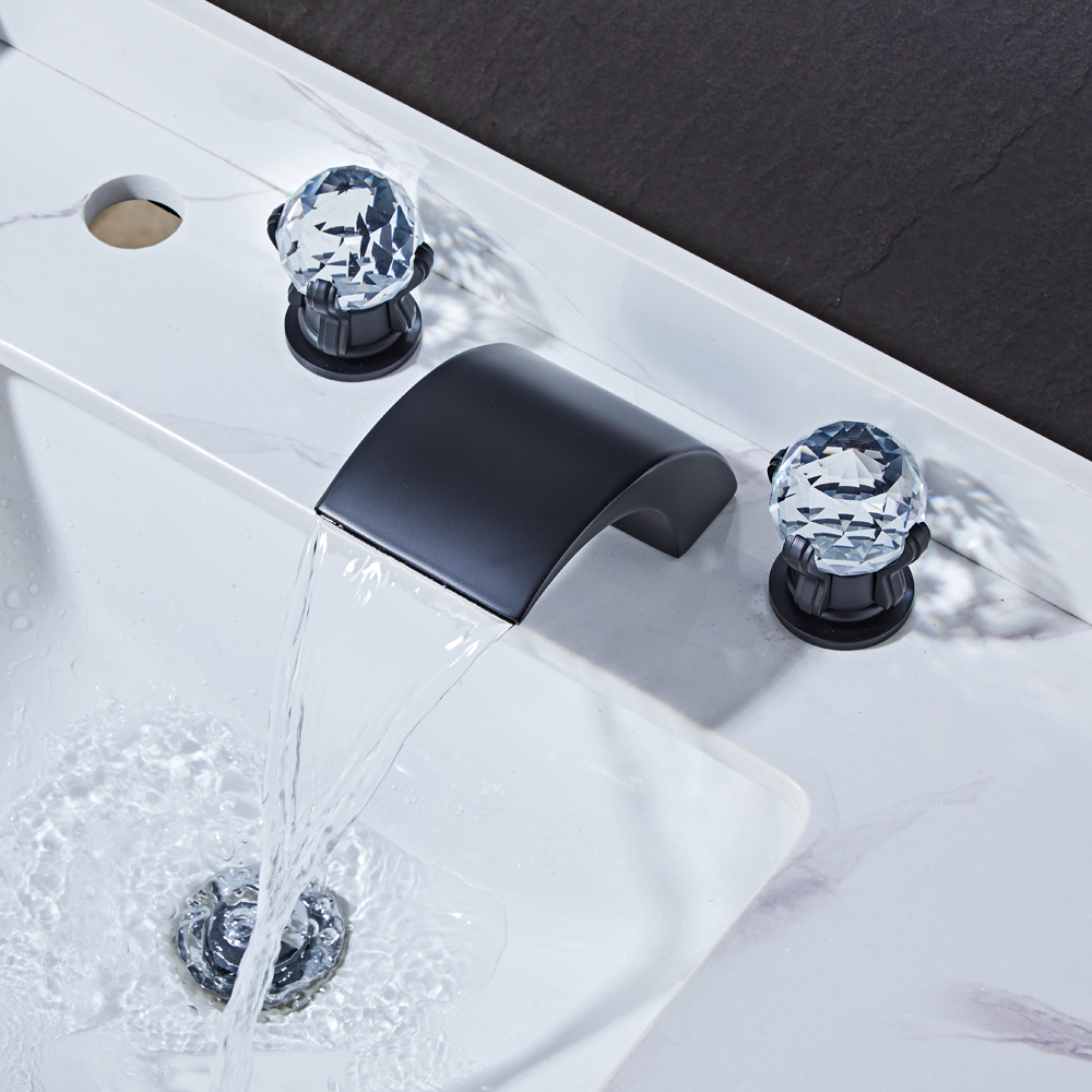 Wovier Widespread Faucet,Three Handle Two Hole Bathroom sink Faucet-W8433-22