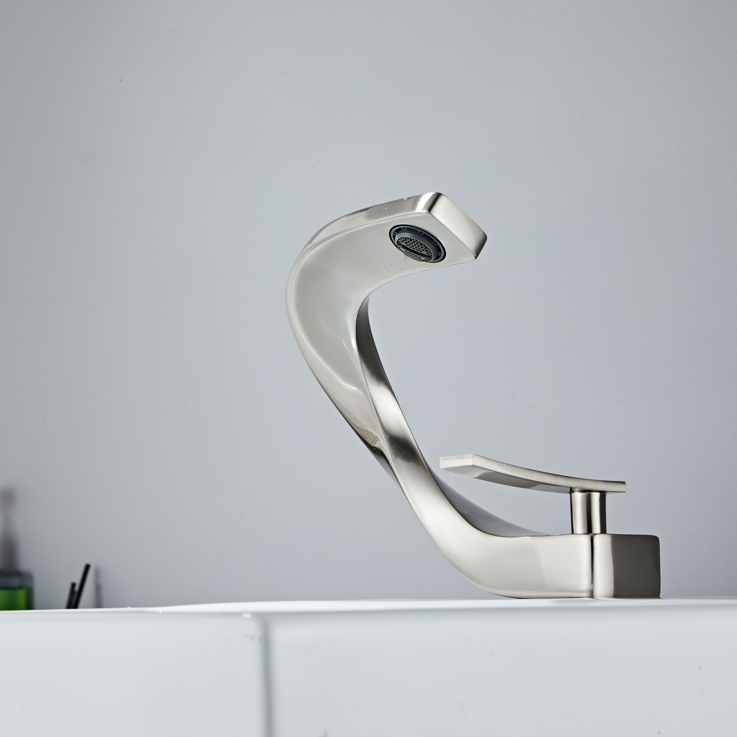 Wovier Waterfall Bathroom Sink Faucet,Single Handle Single Hole Faucet-W8246-19