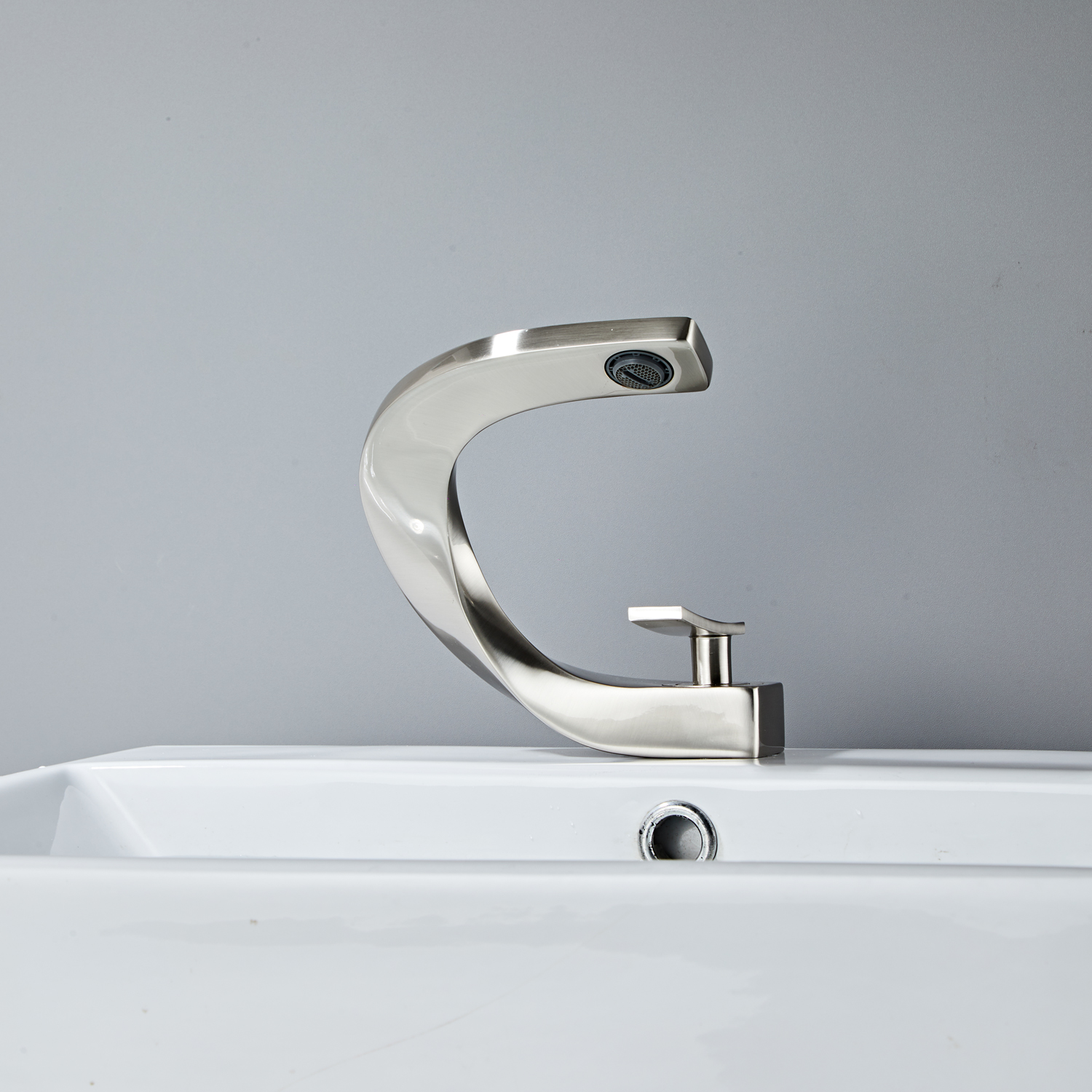 Wovier Waterfall Bathroom Sink Faucet,Single Handle Single Hole Faucet-W8246-17