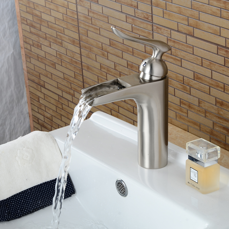 Wovier Bathroom Sink Faucet with Supply Hose,Single Handle Single Hole Lavatory Faucet W8367-1
