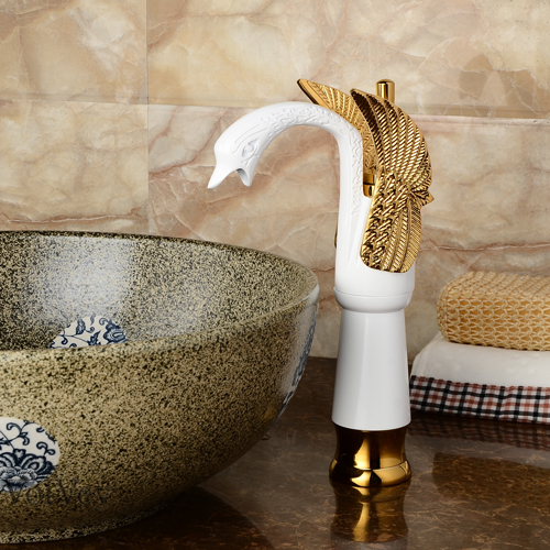 Wovier Phoenix Waterfall Vessel Faucet,Single Handle Single Hole Bathroom Faucet W8337-7