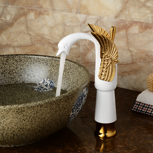 Wovier Phoenix Waterfall Vessel Faucet,Single Handle Single Hole Bathroom Faucet W8337-6