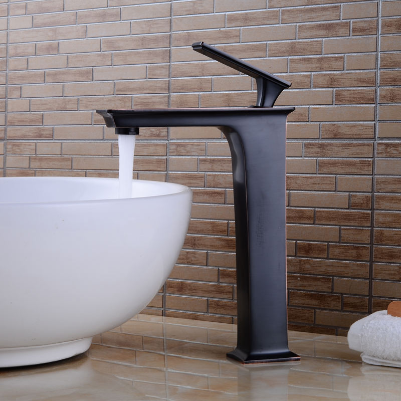 Wovier Waterfall Vessel Faucet with Supply Hose,Single Handle Single Hole Bathroom Faucet W8309-6