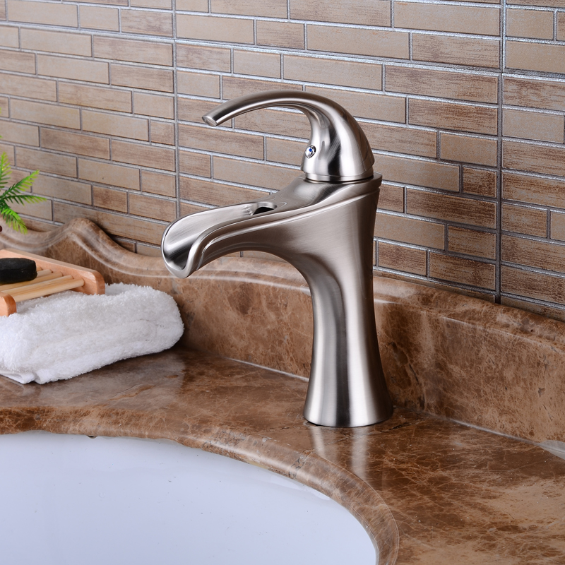 Wovier Bathroom Sink Faucet with Supply Hose,Single Handle Single Hole Lavatory Faucet W8313-3