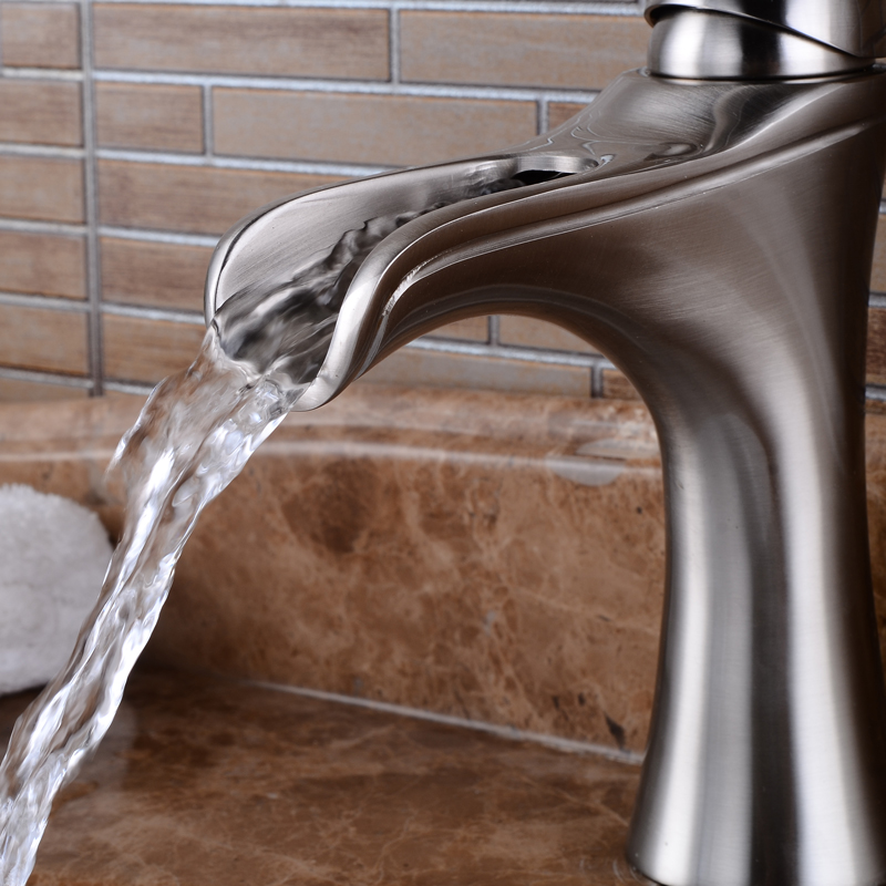 Wovier Bathroom Sink Faucet with Supply Hose,Single Handle Single Hole Lavatory Faucet W8313-5