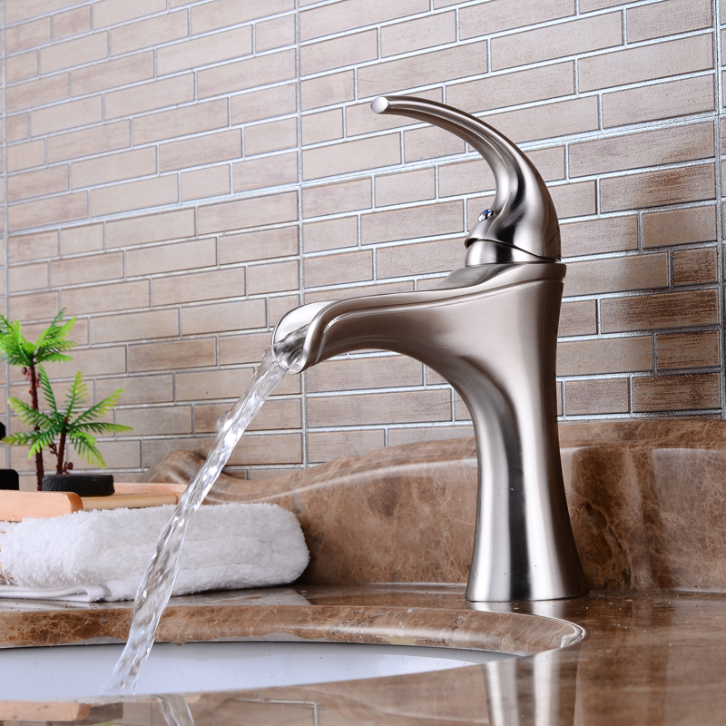 Wovier Bathroom Sink Faucet with Supply Hose,Single Handle Single Hole Lavatory Faucet W8313-4