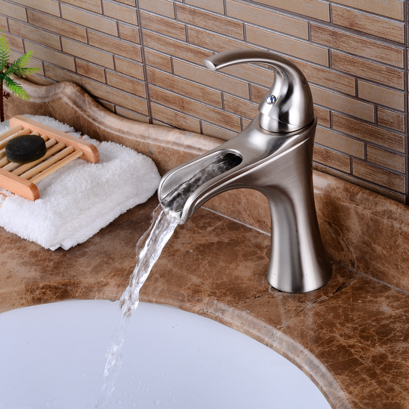 Wovier Bathroom Sink Faucet with Supply Hose,Single Handle Single Hole Lavatory Faucet W8313-1