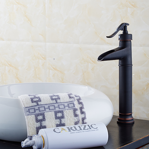 Wovier Waterfall Vessel Faucet with Supply Hose,Single Handle Single Hole Bathroom Faucet W8289-8