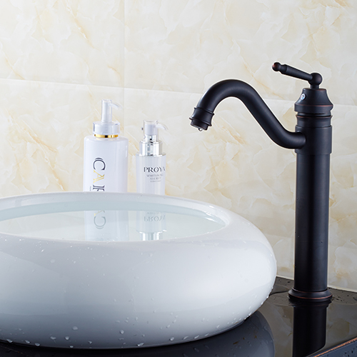 Wovier Vessel Faucet with Supply Hose,Single Handle Single Hole Bathroom Faucet W8299-5