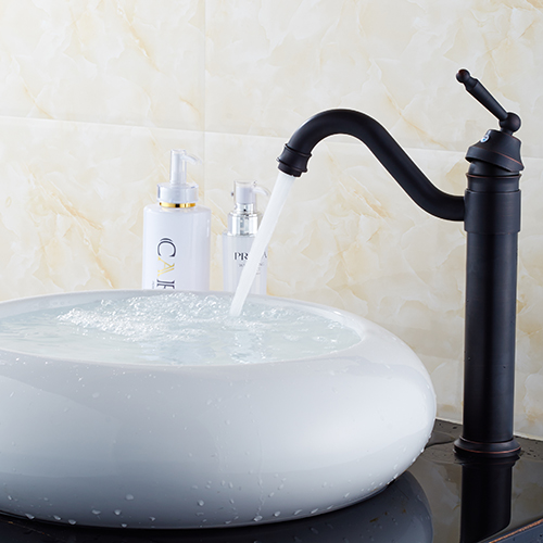 Wovier Vessel Faucet with Supply Hose,Single Handle Single Hole Bathroom Faucet W8299-6