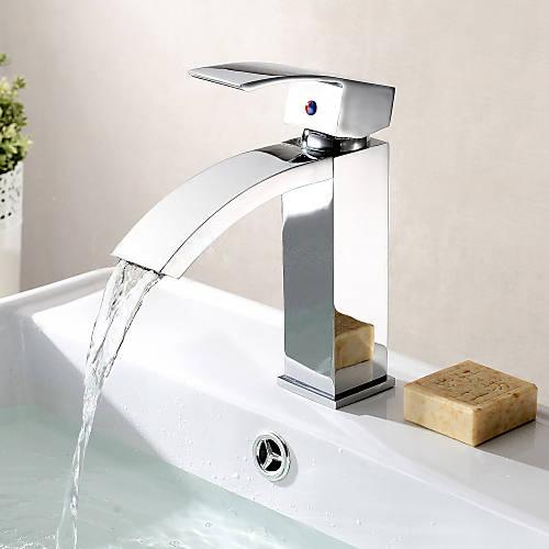 Wovier Waterfall Bathroom Sink Faucet,Single Handle Single Hole Faucet-W8220-1