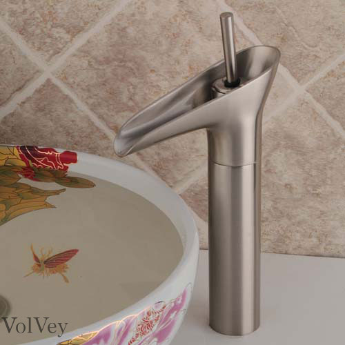 Wovier Waterfall Vessel Faucet,Single Handle Single Hole Bathroom Faucet W8333-12