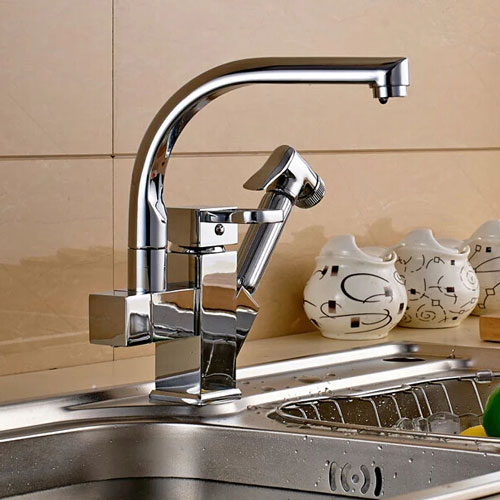 Wovier Kitchen Faucet with Pull Out Sprayer, Single Handle Kitchen Sink Faucet W8507-3