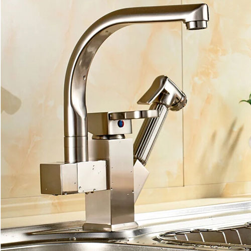 Wovier Kitchen Faucet with Pull Out Sprayer, Single Handle Kitchen Sink Faucet W8507-1