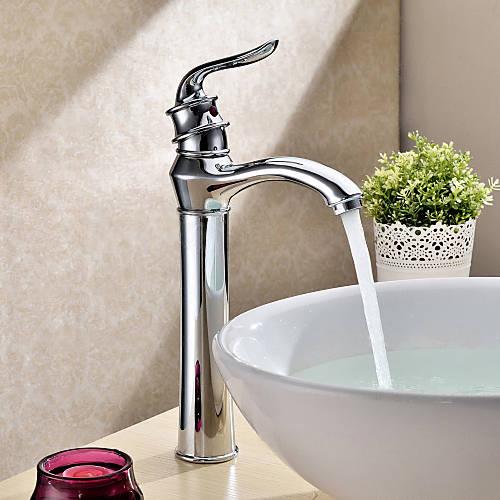 Wovier Waterfall Vessel Faucet with Supply Hose,Single Handle Single Hole Bathroom Faucet W8266-1