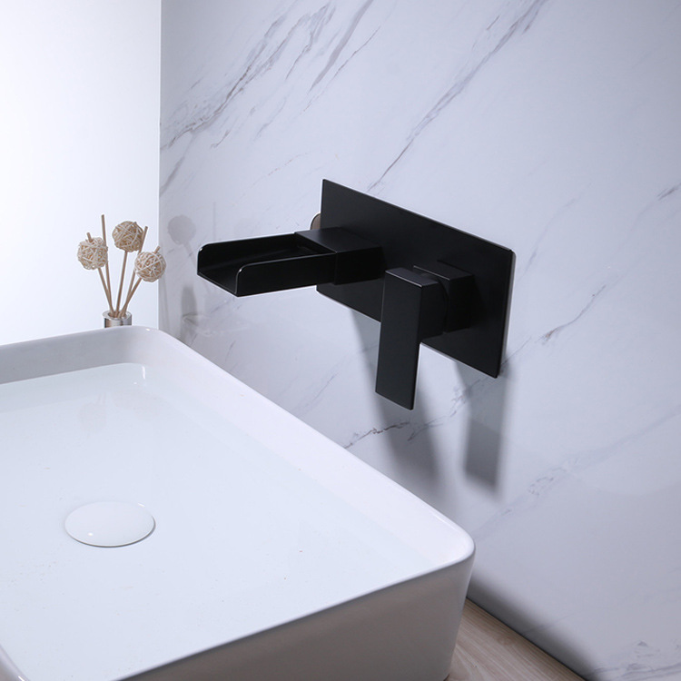 Wovier Wall Mount Bathroom Sink Faucet, Single Handles Single Hole Lavatory Faucet W8611