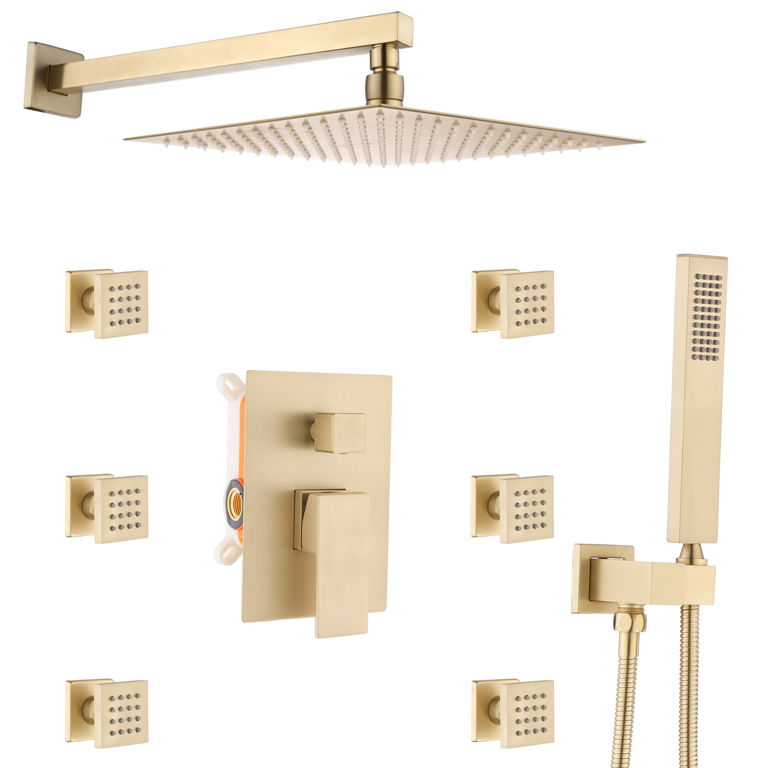 Wovier Wall Mount Shower System, Bathroom Shower Faucet Set W8842-2