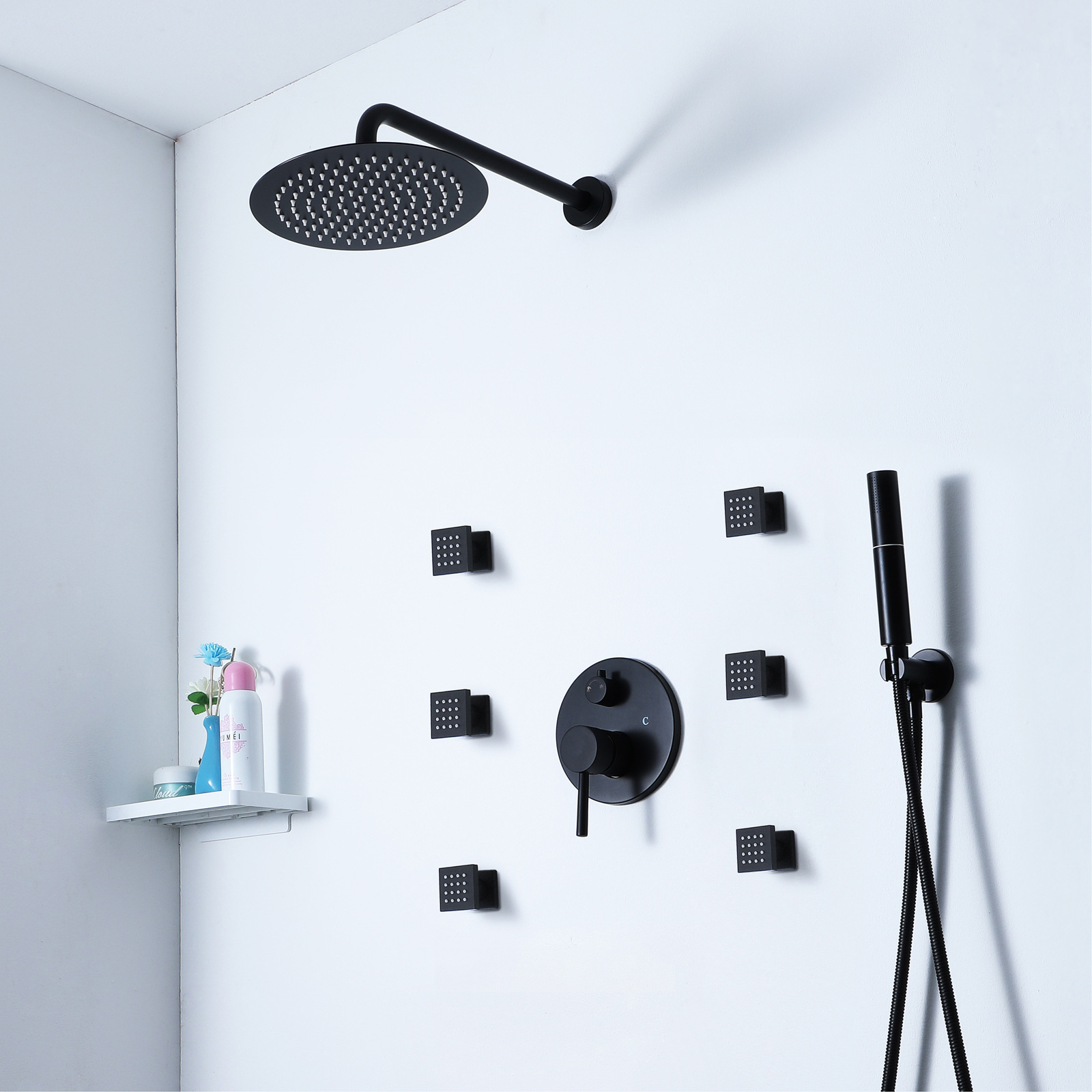 Wovier Wall Mount Shower System,Bathroom Shower Faucet Set W8844-2