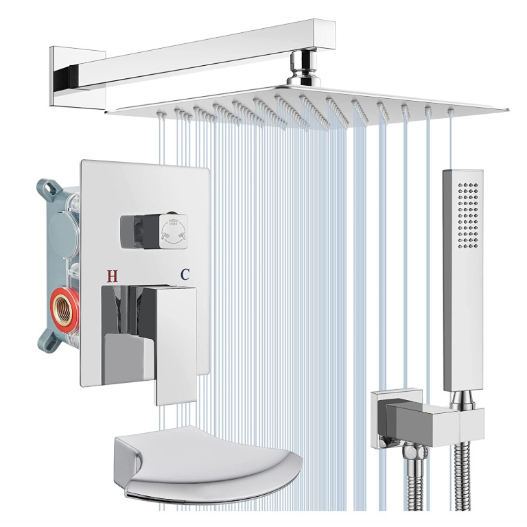 Wovier Shower System Rain Shower Handheld Sprayer with Shower Hose - W8805-5