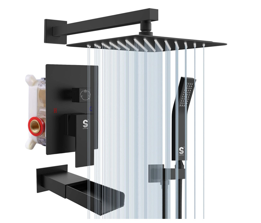 Wovier Shower System Rain Shower Handheld Sprayer with Shower Hose - W8806-14