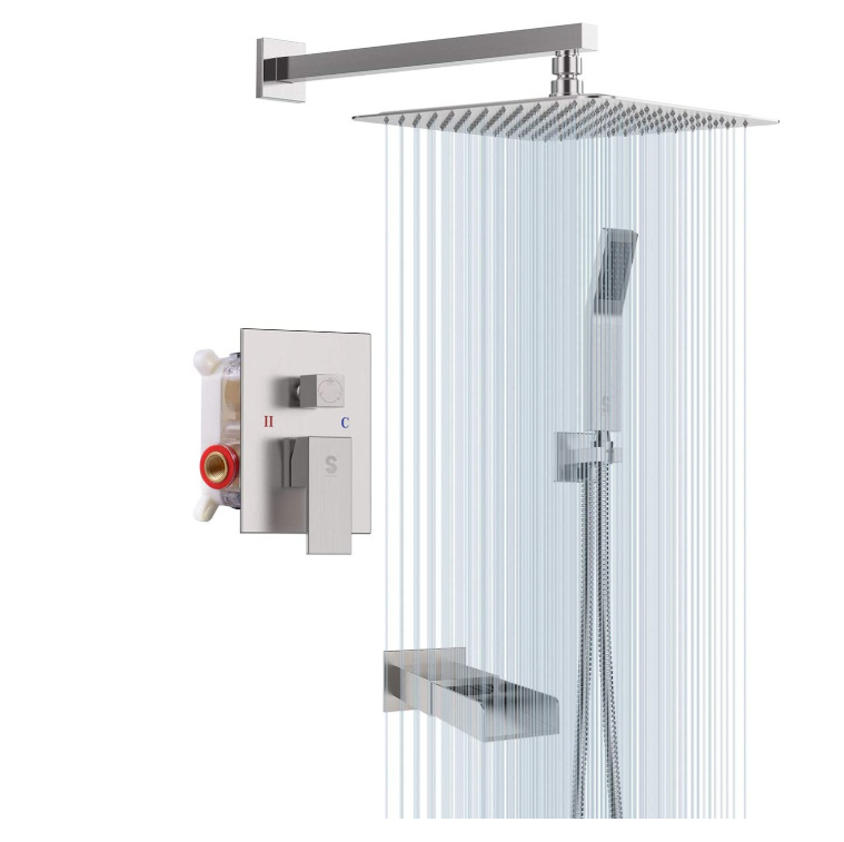 Wovier Shower System Rain Shower Handheld Sprayer with Shower Hose - W8806-6