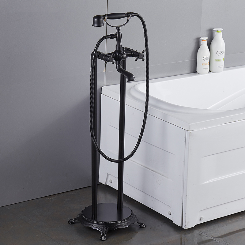 Wovier Floor Mounted Tub Filler Faucet, Freestanding Bathtub Faucet with Hand Shower W8784