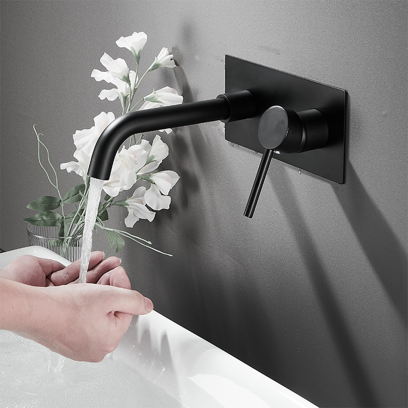 Wovier Wall Mount Bathroom Sink Faucet, Single Handles Single Hole Lavatory Faucet W8613