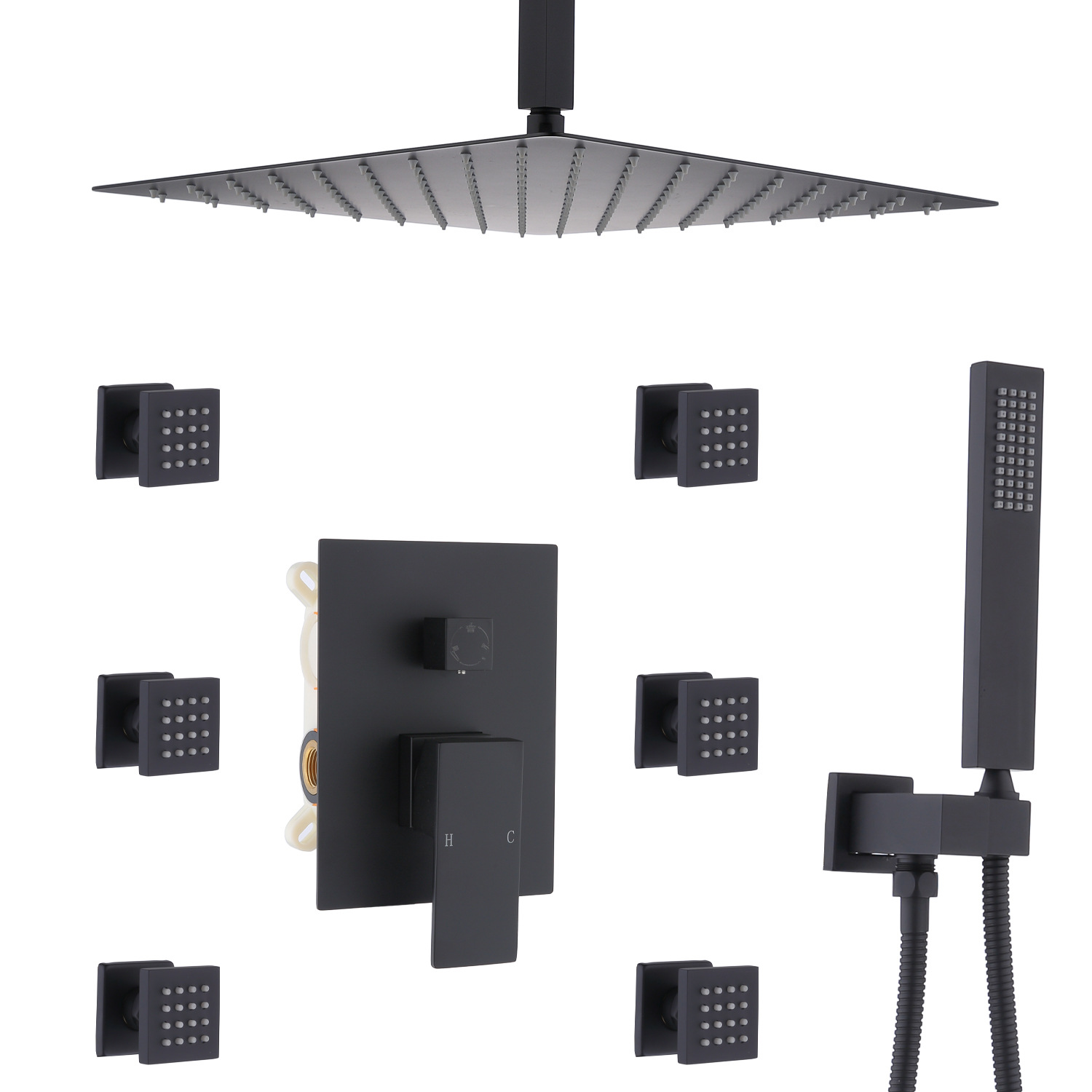 Wovier Wall Mount Shower System,Bathroom Shower Faucet Set W8841-2