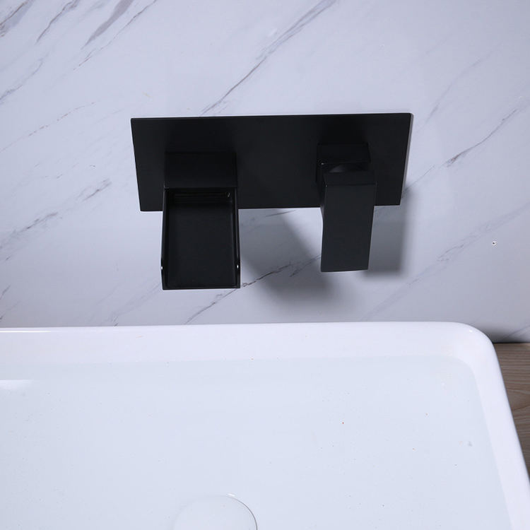 Wovier Wall Mount Bathroom Sink Faucet, Single Handles Single Hole Lavatory Faucet W8611