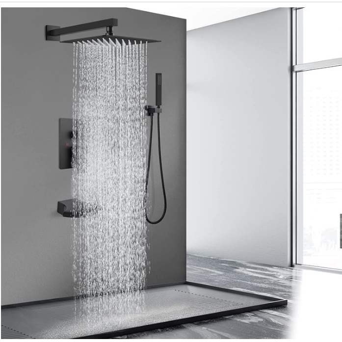 Wovier Shower System Rain Shower Handheld Sprayer with Shower Hose - W8805-4