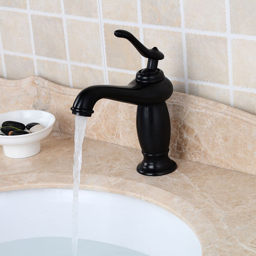 Wovier Bathroom Sink Faucet with Supply Hose,Single Handle Single Hole Lavatory Faucet W8257-4