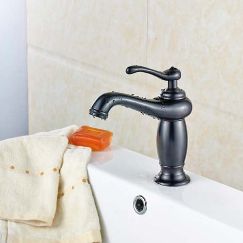 Wovier Bathroom Sink Faucet with Supply Hose,Single Handle Single Hole Lavatory Faucet W8257-1
