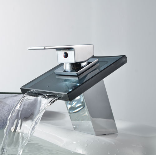 Wovier Waterfall Bathroom Sink Faucet,Single Handle Single Hole Faucet-W8106-6