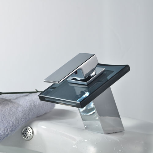 Wovier Waterfall Bathroom Sink Faucet,Single Handle Single Hole Faucet-W8106-7