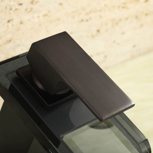 Wovier Bathroom Sink Faucet with Supply Hose,Single Handle Single Hole Glass Faucet W81100