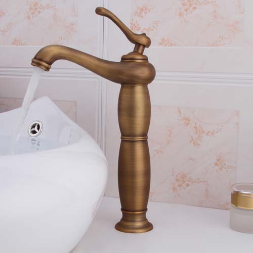 Wovier Vessel Faucet with Supply Hose,Single Handle Single Hole Bathroom Faucet W8256-4