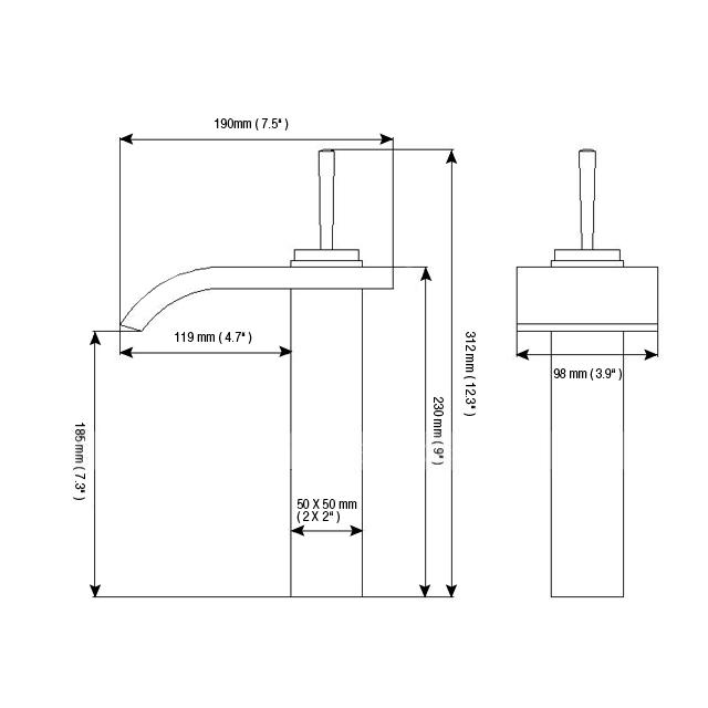 Wovier Waterfall Vessel Faucet, Single Handle Single Hole Bathroom Faucet - W8121-9