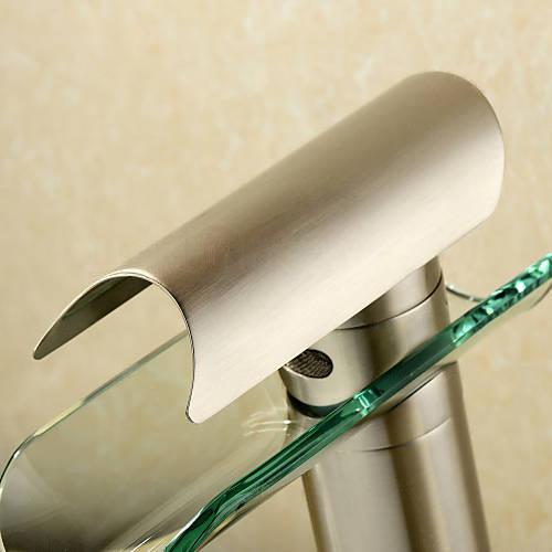 Wovier Waterfall Vessel Faucet, Single Handle Single Hole Bathroom Faucet - w8215-5