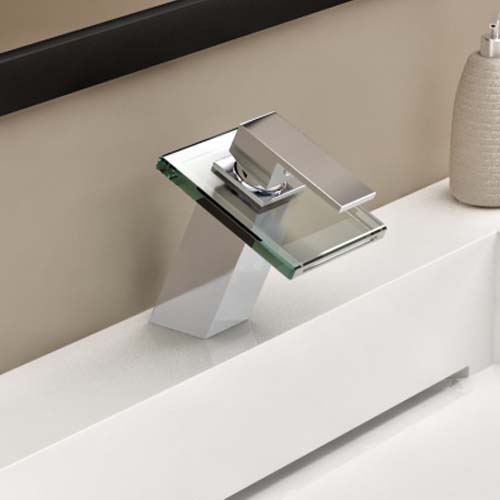 Wovier Waterfall Bathroom Sink Faucet,Single Handle Single Hole Faucet-W8106-3