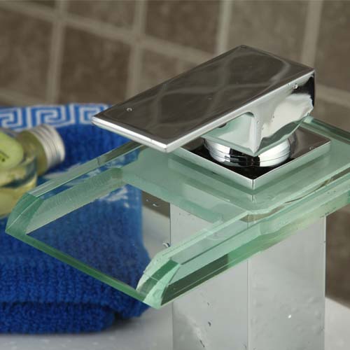 Wovier Bathroom Sink Faucet with Supply Hose,Single Handle Single Hole Glass Faucet W81100