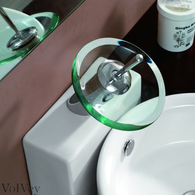 Wovier Waterfall Bathroom Sink Faucet,Single Handle Single Hole Faucet-W8124-4