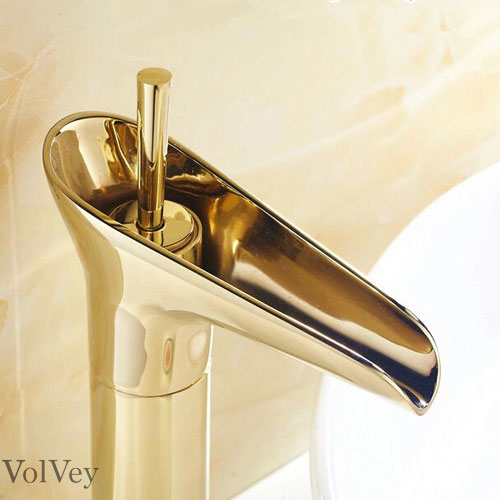 Wovier Waterfall Vessel Faucet,Single Handle Single Hole Bathroom Faucet W8333-9
