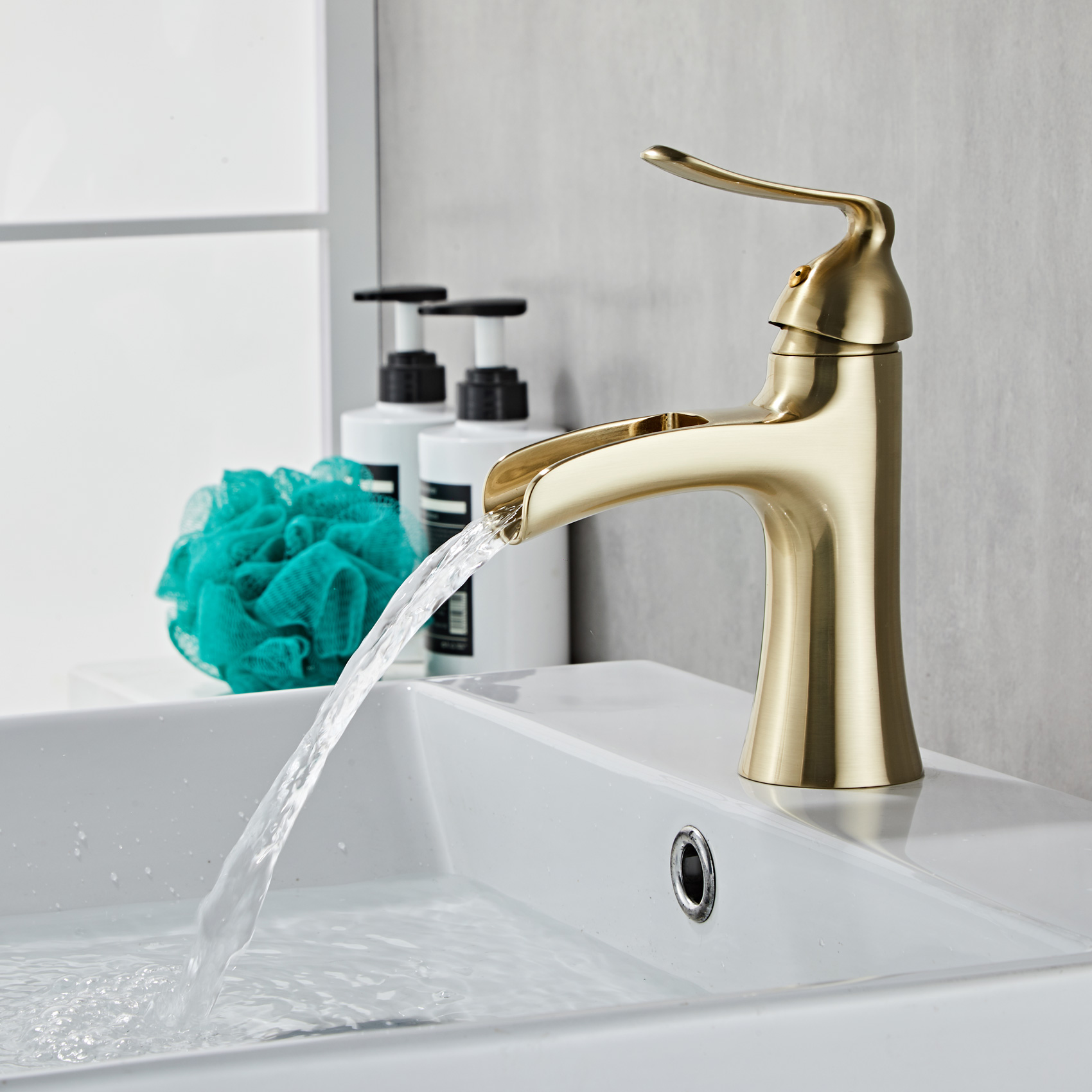 Wovier Waterfall Bathroom Sink Faucet,Single Handle Single Hole Faucet-W8204-2